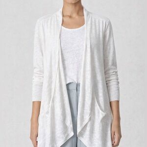Eileen Fisher Linen Bkend Lightweight Cardigan Size Large